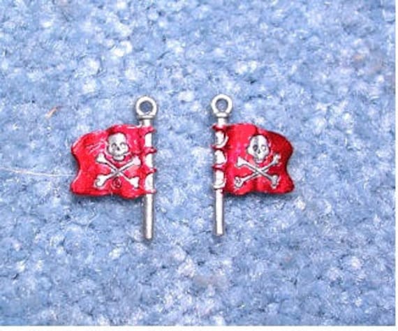 Freibeuter Angemessene Piraten Flagge Ohrringe von JanHallDesigns