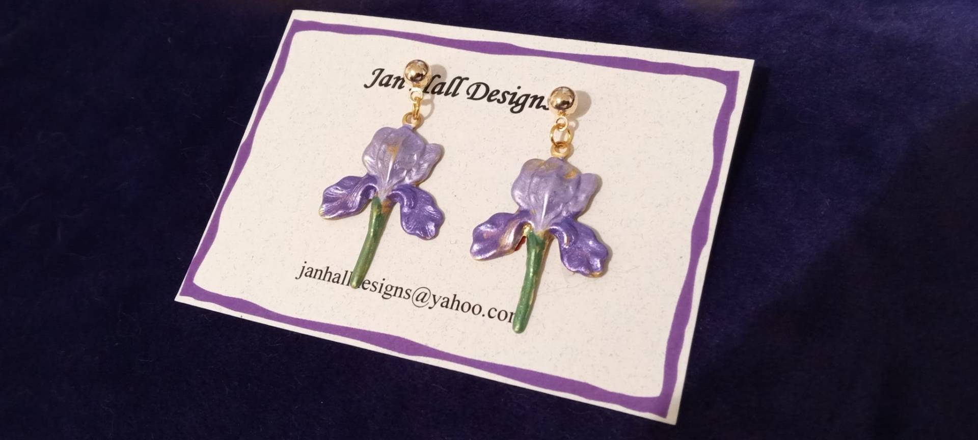 Iris Ohrringe. Handbemalt.sonderfarben Auf Anfrage von JanHallDesigns