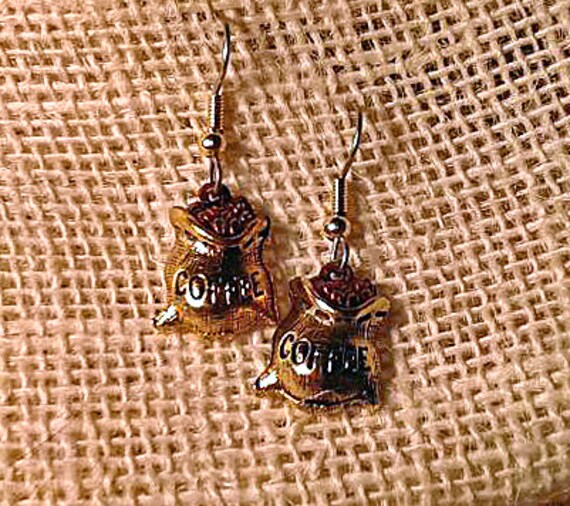 Kaffeebohne Ohrringe Hypoallergen Drähte Oder Beiträge von JanHallDesigns