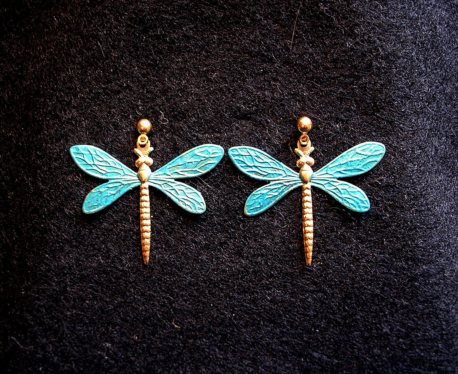 Libelle Ohrringe.groß. Türkis von JanHallDesigns