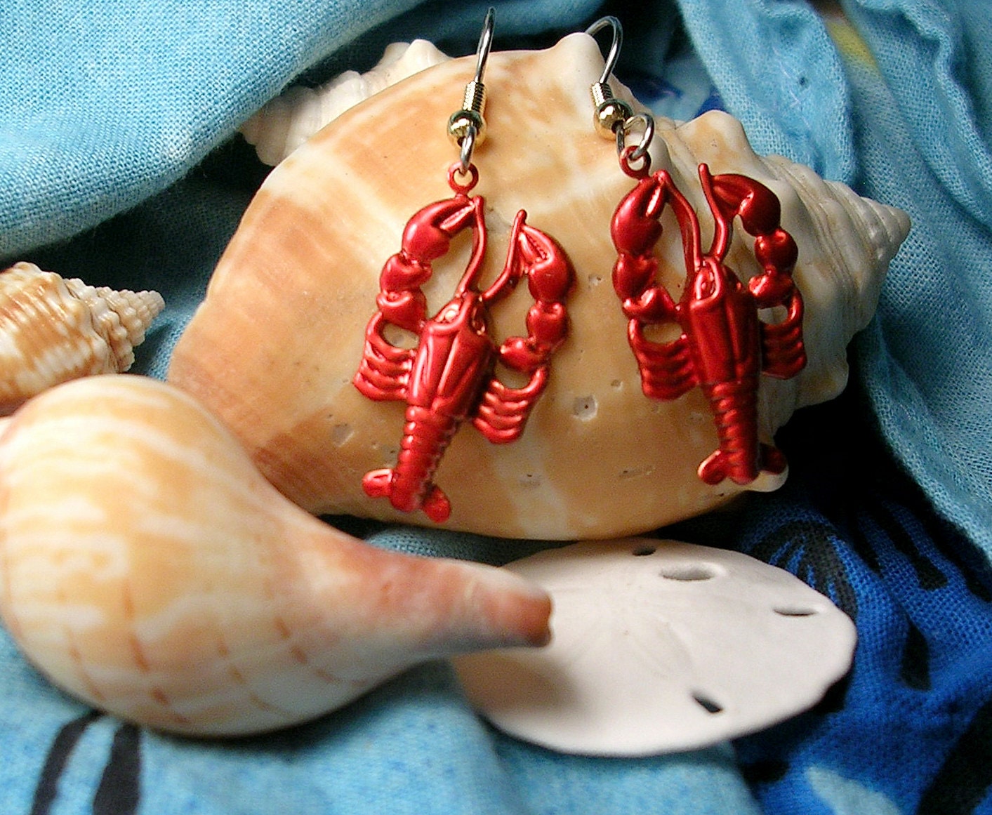 Maine Hummer Ohrringe. Handbemalt von JanHallDesigns