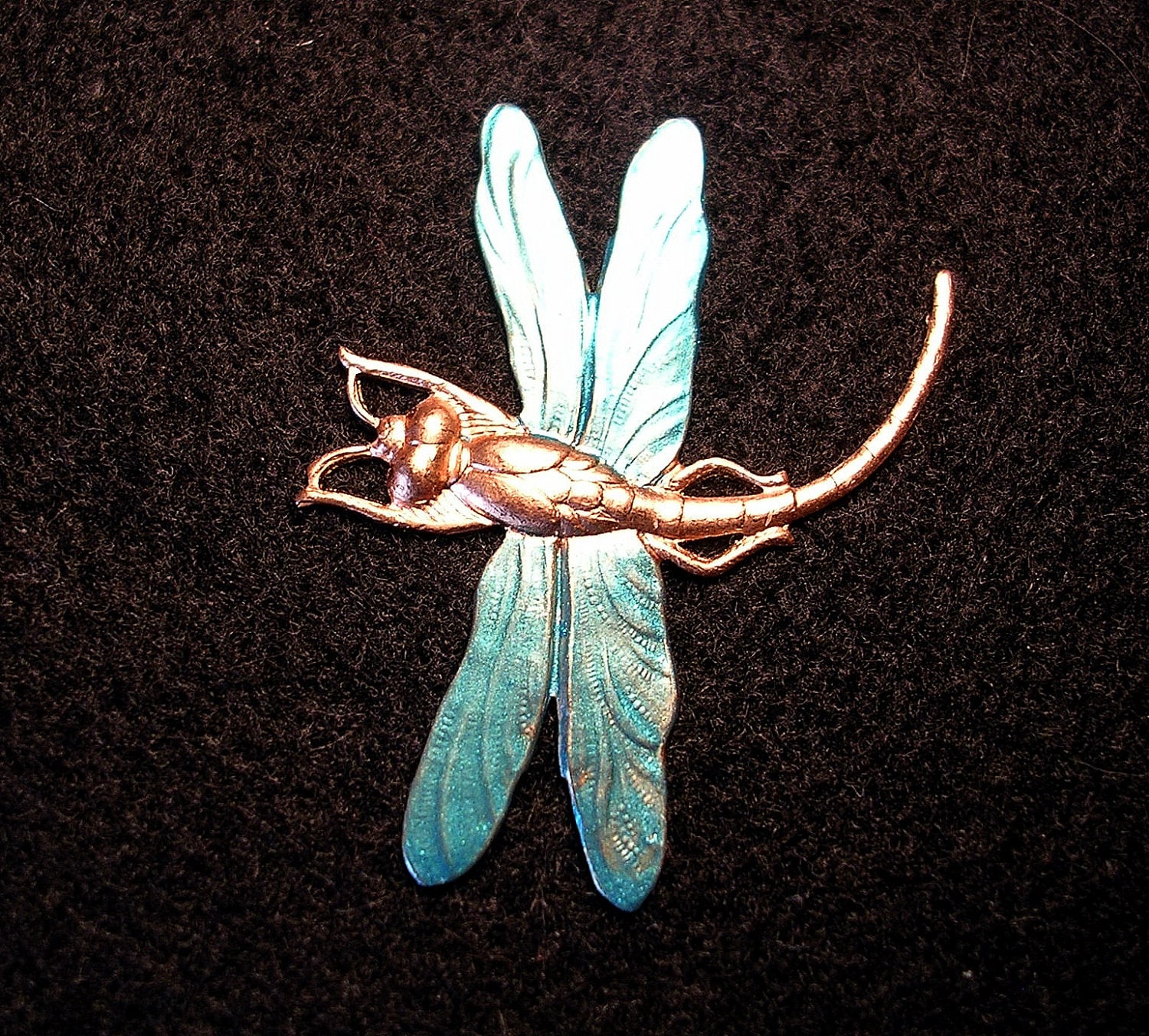 Petrol/Libelle/Brosche von JanHallDesigns