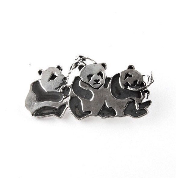 3 Kleine Pandas Aus Sterling Silber von JanPalomboDesign