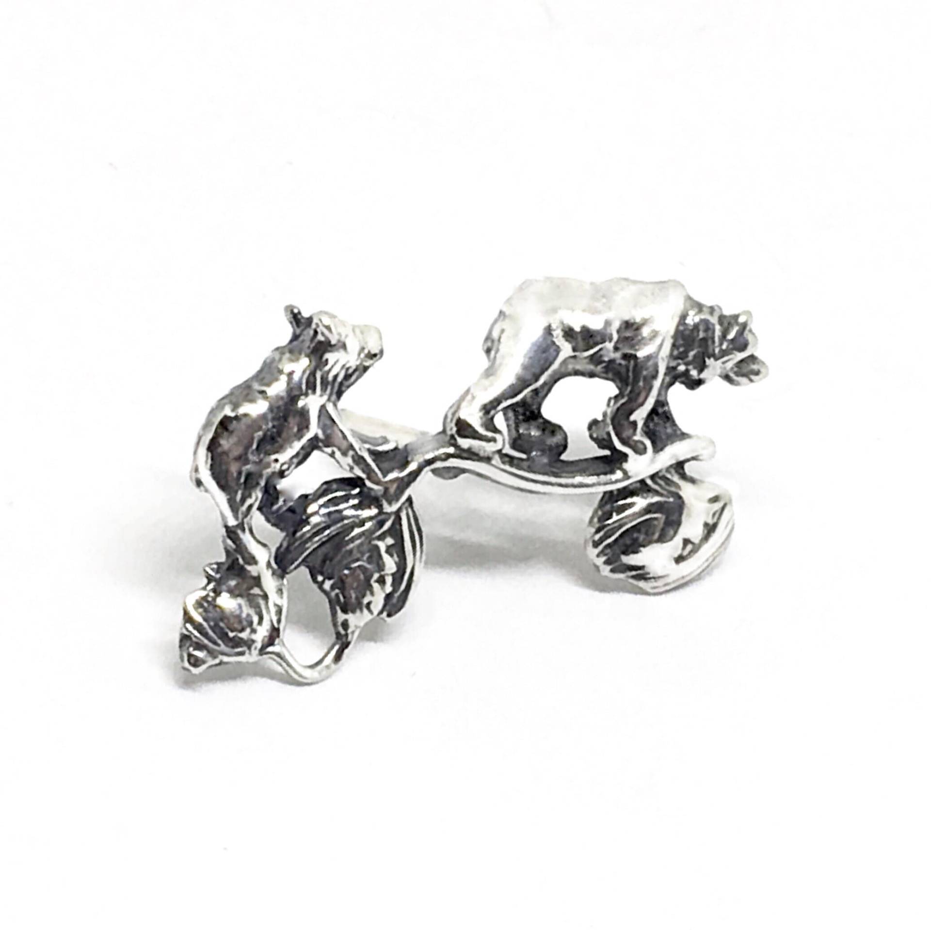 Bärchen Und Blumen Sterling Silber Tack von JanPalomboDesign