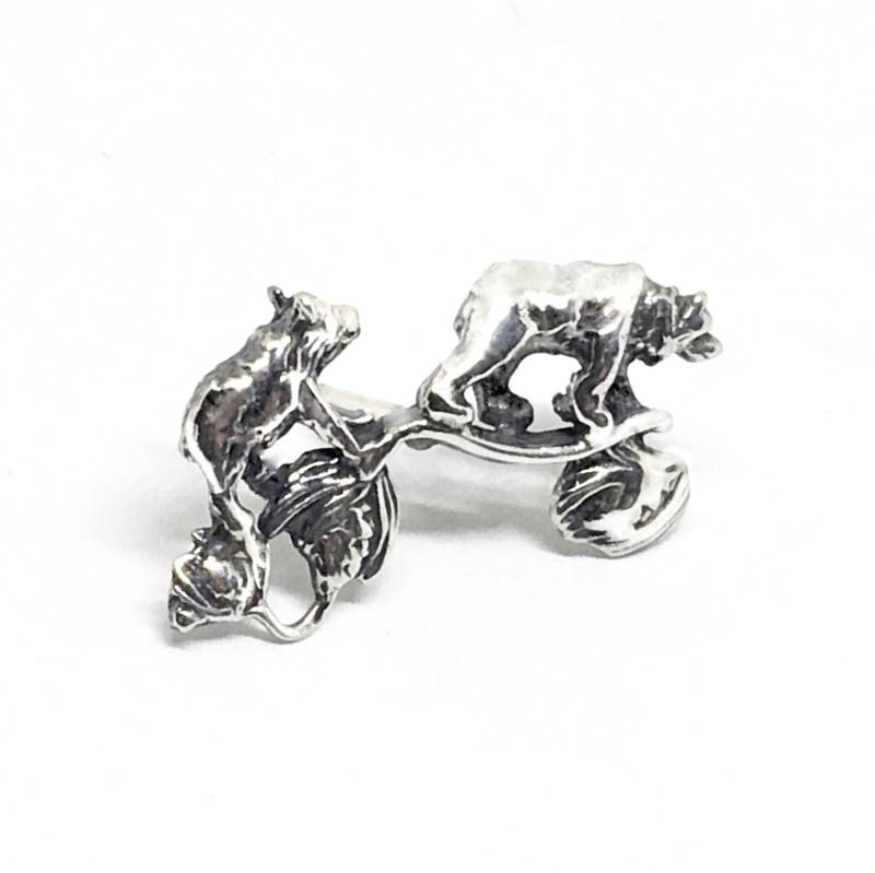 Bärchen Und Blumen Sterling Silber Tack von JanPalomboDesign