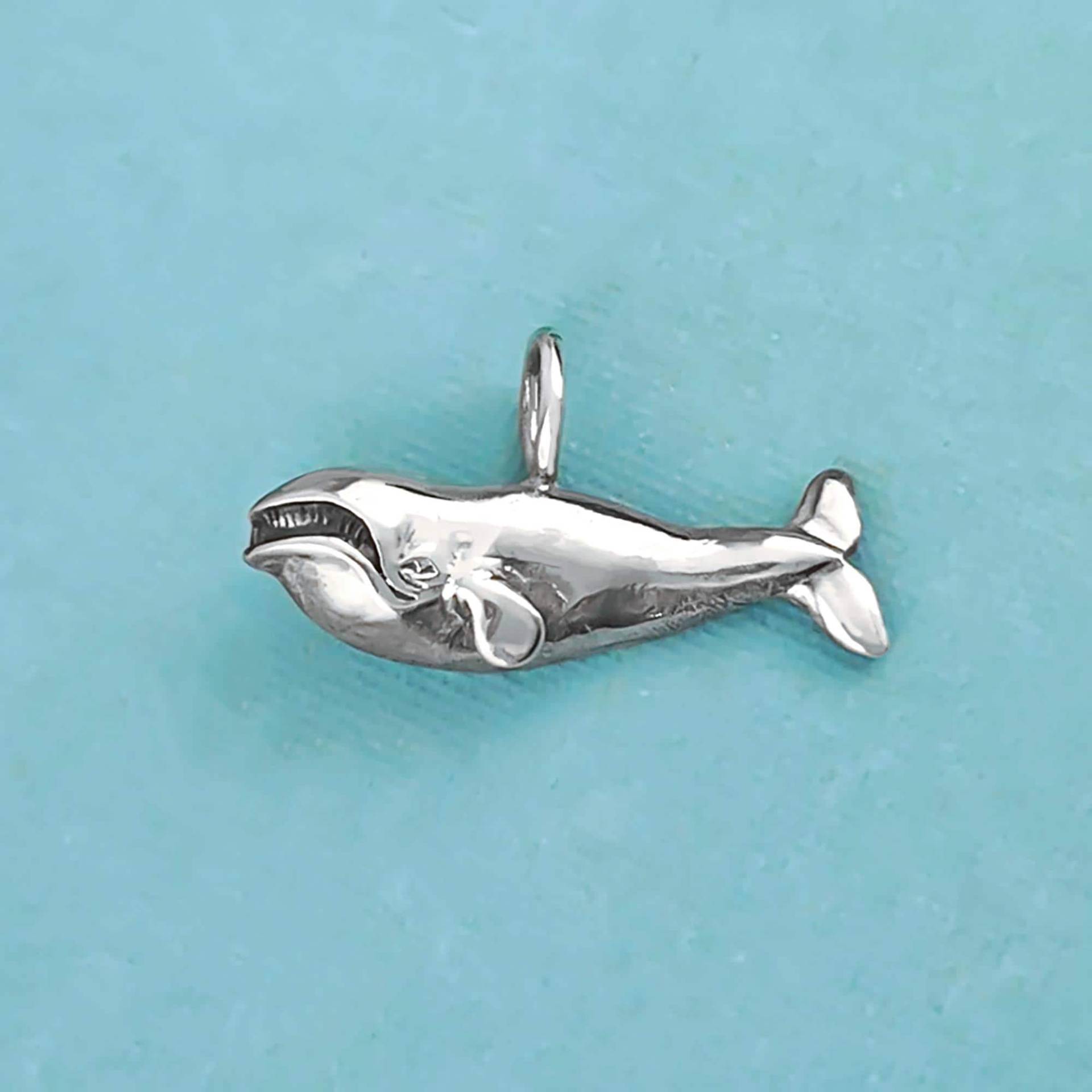 Bartenwal Charm in Sterling Silber, Nordatlantik Glattwal Anhänger, Tier von JanPalomboDesign