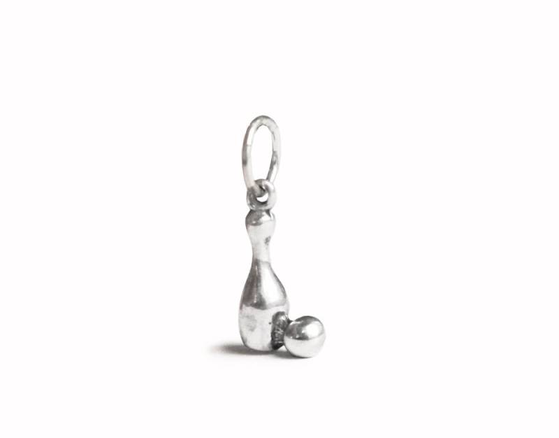 Bowling Ball Und Pin Sterling Silber Charm Anhänger von JanPalomboDesign