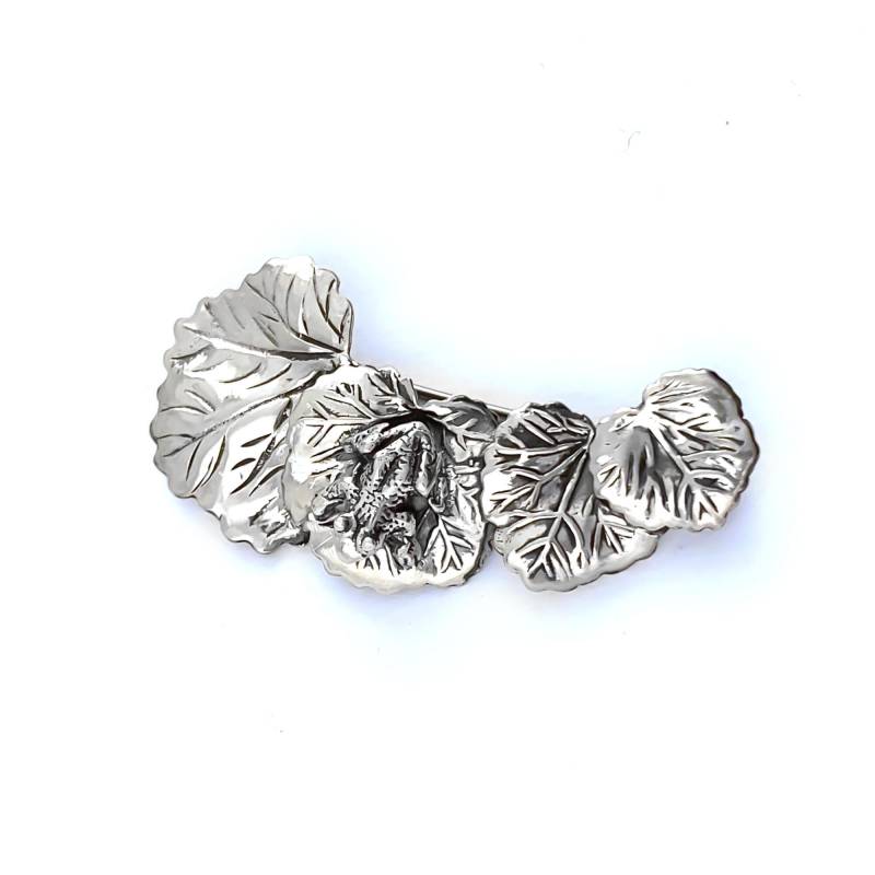 Brosche Frosch Auf Seerosenblatt, 925Er Silber, Silber-Pin von JanPalomboDesign