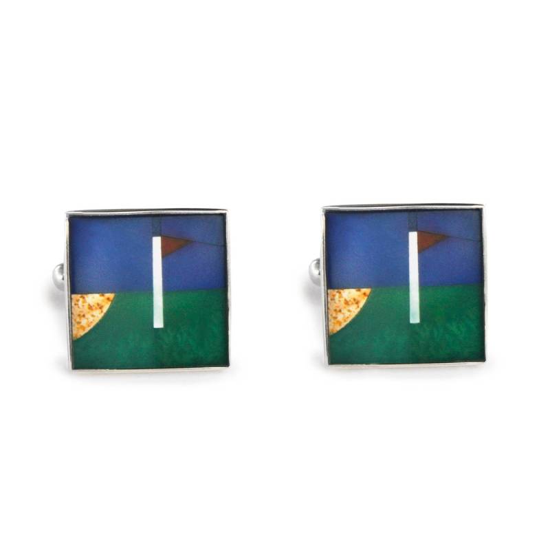 Edelstein Inlay Golf Manschettenknöpfe Sterling Silber Golfer Geschenk von JanPalomboDesign