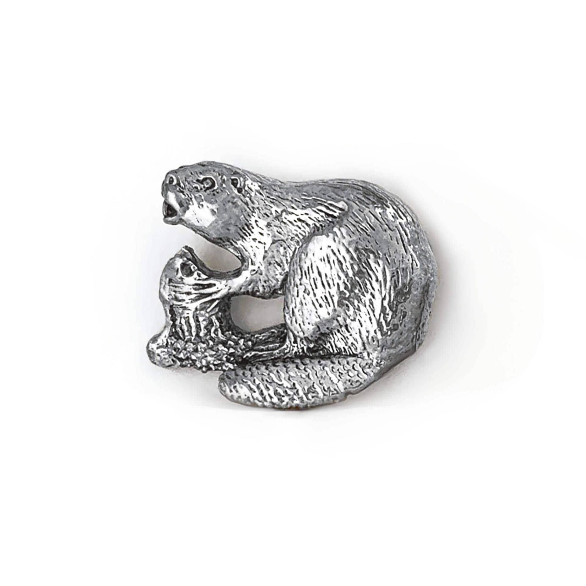 Fleißige Beaver Brosche; Handgemachte Anstecknadel Aus Silber von JanPalomboDesign