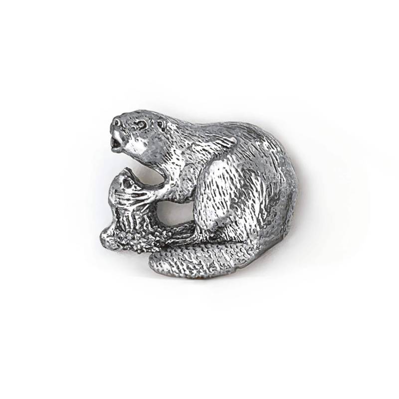 Fleißige Beaver Brosche; Handgemachte Anstecknadel Aus Silber von JanPalomboDesign