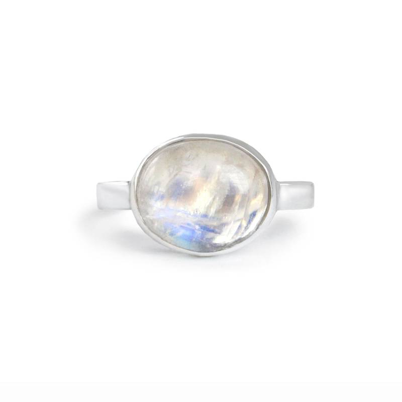 Handgemachte Silber Oval Edelstein Ring Stein Personalisierbar von JanPalomboDesign