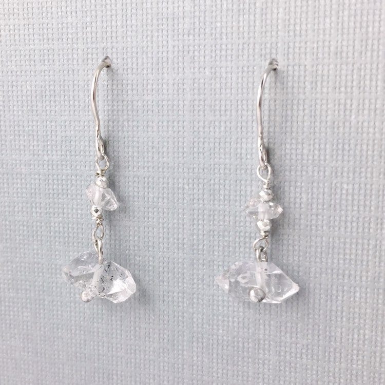 Herkimer Diamant Ohrringe Rohe Quarzkristall Doppelender von JanPalomboDesign