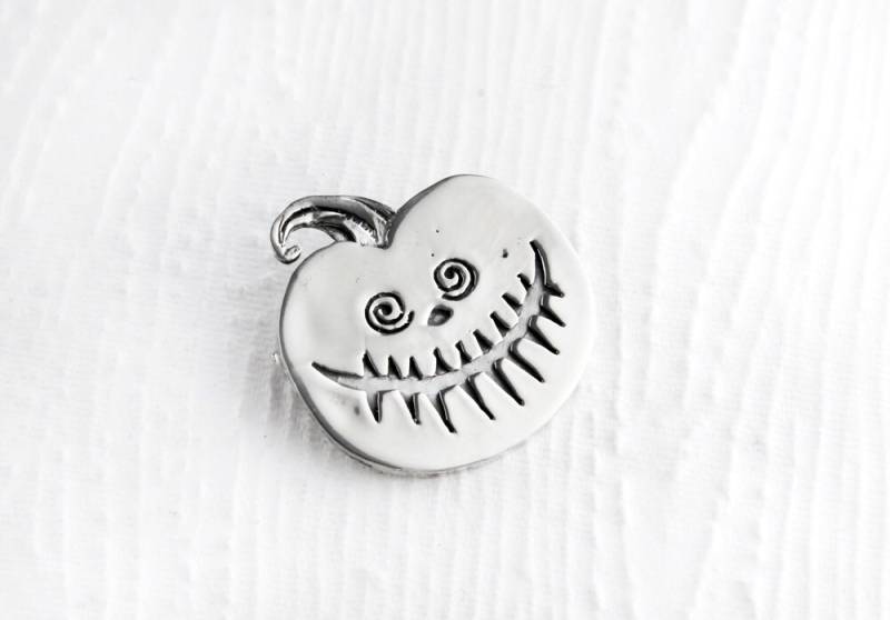 Lustige Kürbis Sterling Silber Brosche, Halloween Brosche von JanPalomboDesign