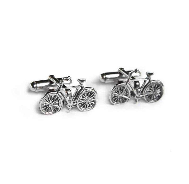 Manschettenknöpfe Aus Sterlingsilber Mit Fahrrad Handgemachter Schmuck Im Retro-Stil von JanPalomboDesign