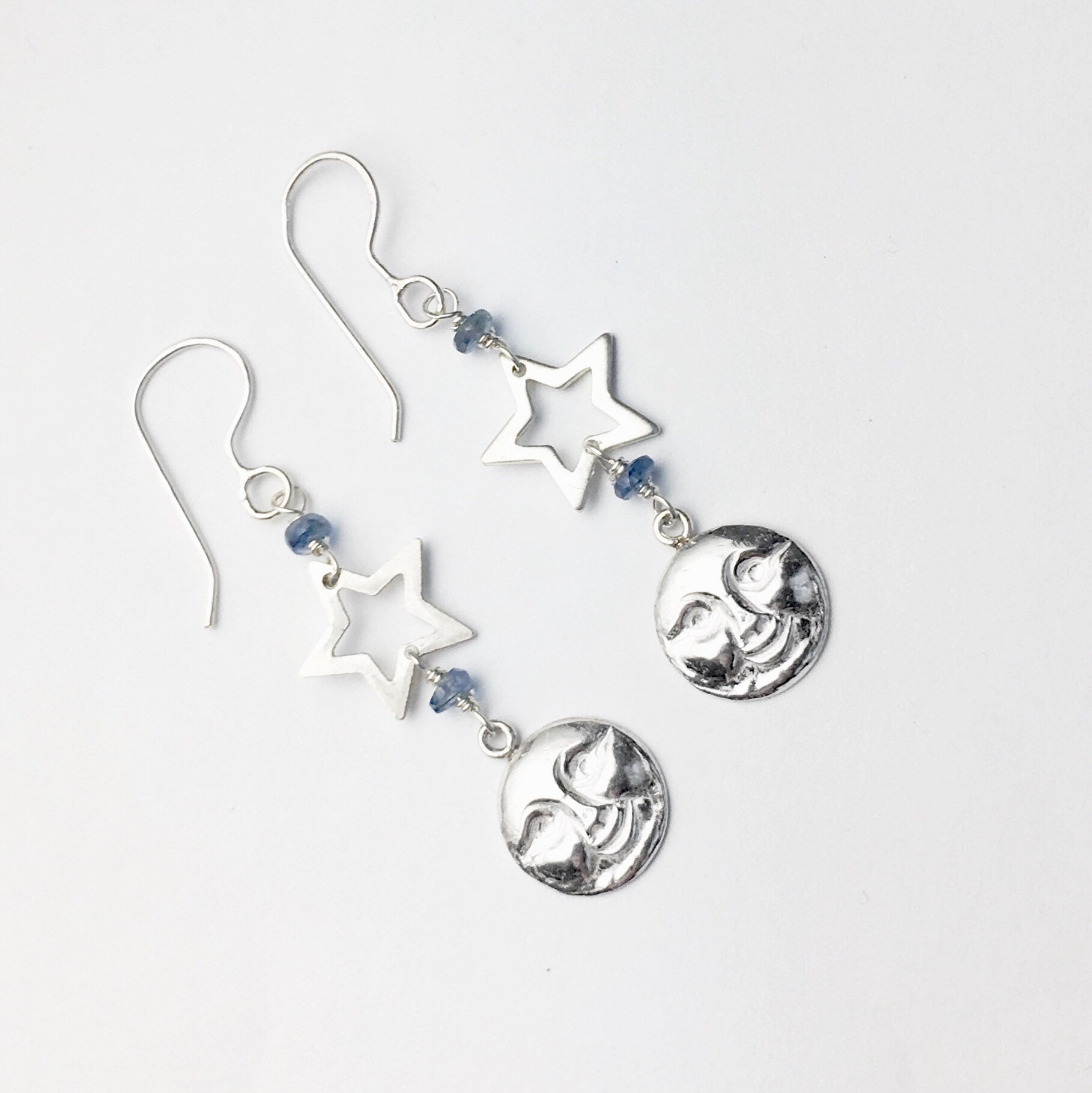 Mond Und Stern Saphir Sterling Silber Ohrringe, Ohrringe von JanPalomboDesign