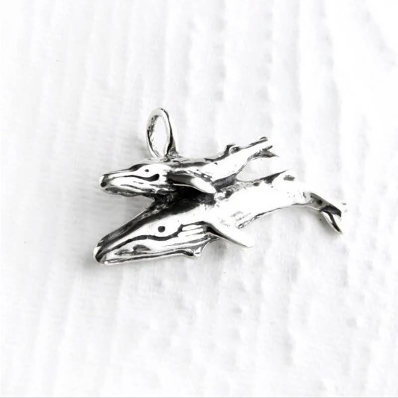 Mutter Und Kalb Bartenwal Sterling Silber Anhänger Oder Charme von JanPalomboDesign