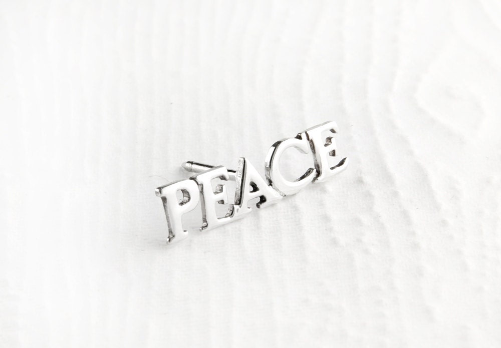 Peace Sterling Silber Tack Style Pin von JanPalomboDesign