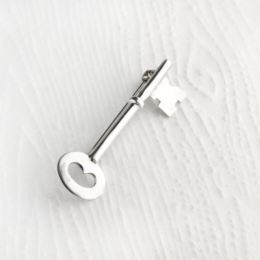 Skelett Schlüssel Sterling Silber Pin Brosche von JanPalomboDesign