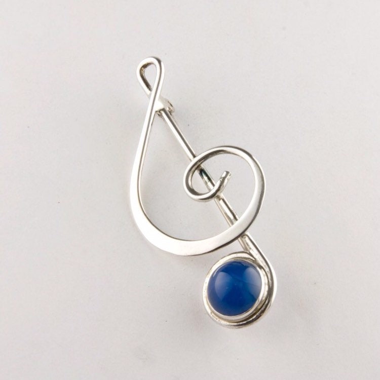 Treble Clef 925 Silber Anstecker Treble Clef 925 Silber Anstecker von JanPalomboDesign