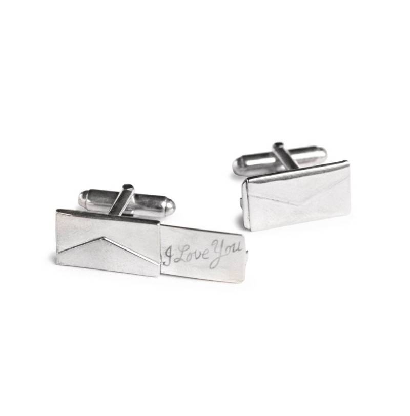 Vintage Style Sterling Silber Liebesbrief Manschettenknöpfe Engravable Note von JanPalomboDesign