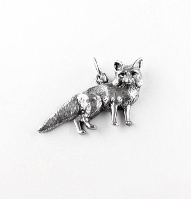 sterling Silber Fuchs Charm Detailreicher Tieranhänger | 17 X 30 Mm von JanPalomboDesign