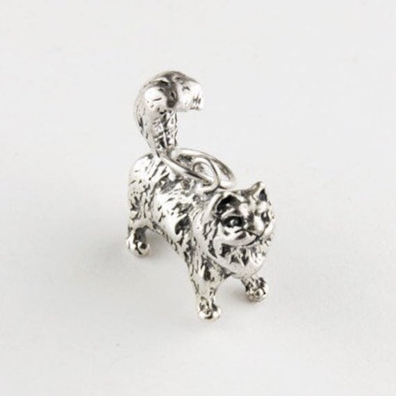 sterling Silber Perserkatze Charm Kleiner Tieranhänger | 15 X 15 Mm von JanPalomboDesign