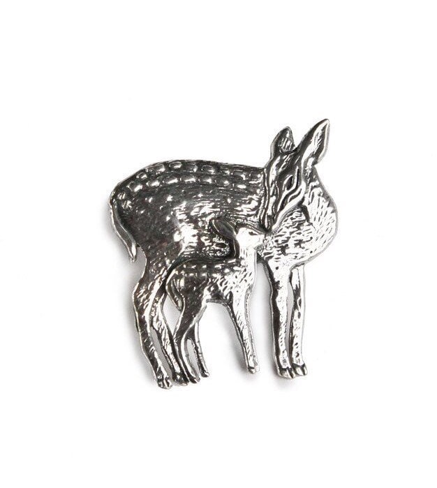 sterling Silber Rehkitz Anstecknadel Detailierte Rehbrosche von JanPalomboDesign