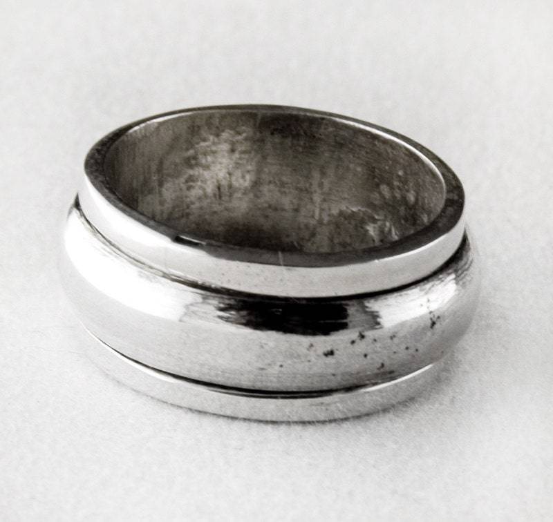 sterling Silber Spinner-Ring Fidget Band, 9 Mm Breit von JanPalomboDesign
