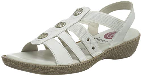 Jana 100% comfort Damen 8-8-28108-24 Riemchensandalen, Weiß (White 100) von Jana