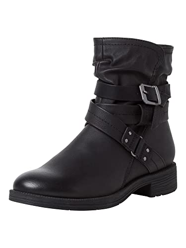 Jana Damen Stiefelette 8-8-25465-29 001 H-Weite Schuhe mit Schnalle und Reißverschluss H-Weite Blockabsatz nachhaltig elegant von Jana