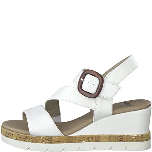 Jana Damen Sandalen mit Keilabsatz Sommer Vegan, Weiß 1 (Weiß), 39 EU von Jana