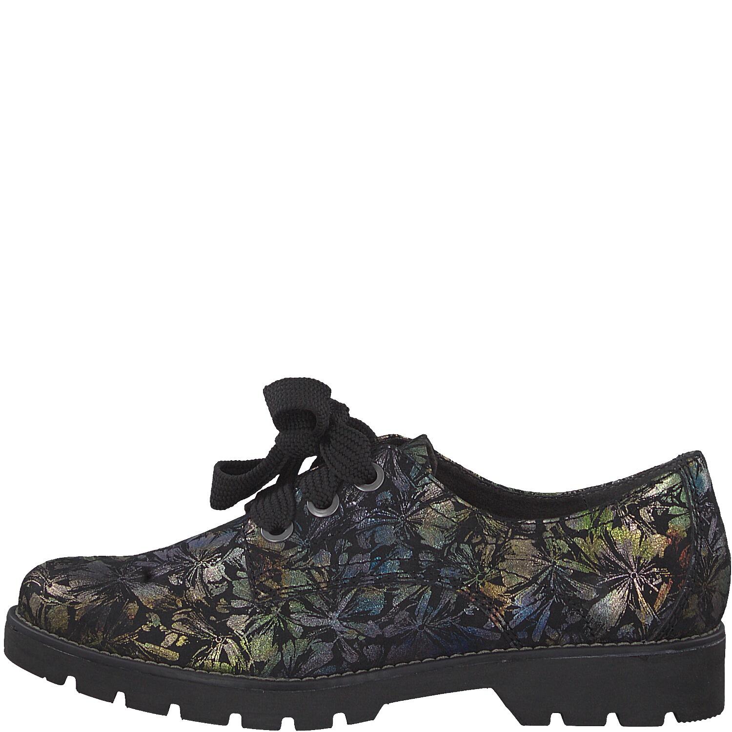 Damen-Schnürer BLACK/FLOWER - Gr. - 37 von Jana