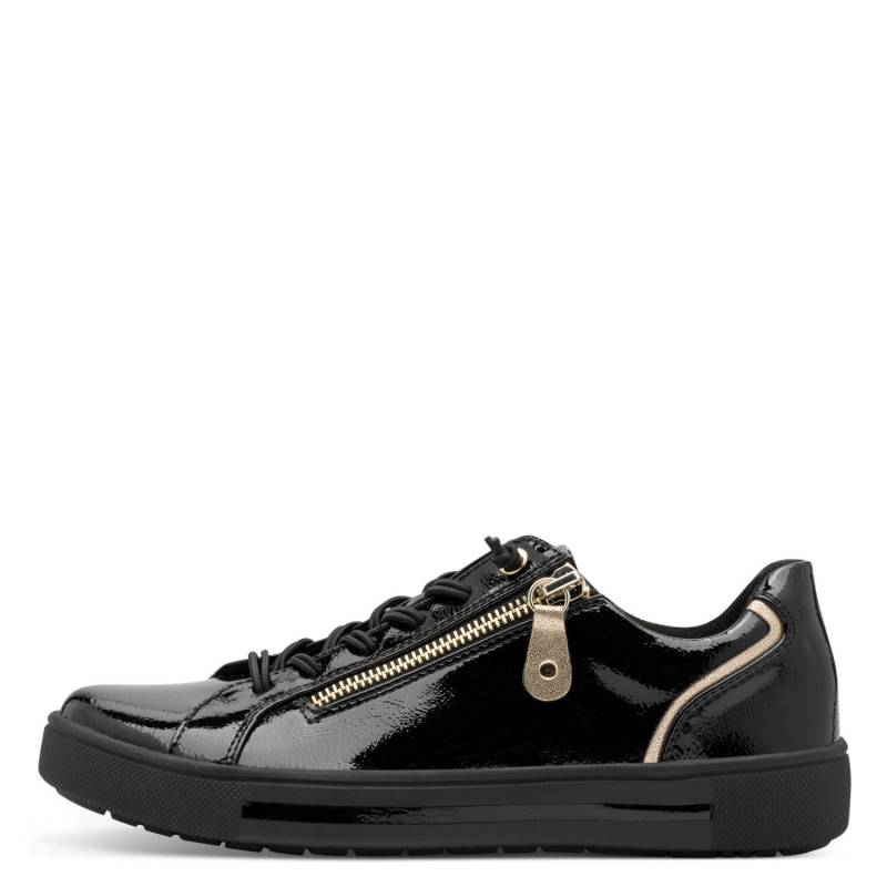 Damen-Schnürer BLACK PATENT / GOLD - Gr. - 39 von Jana