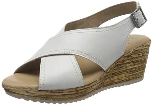 Jana 100% comfort Damen 8-8-28331-34 Slingback Sandalen, Weiß (White 100) von Jana