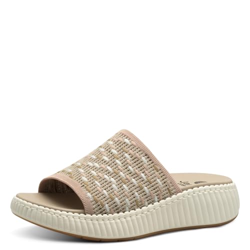 Jana Coshy Damen Pantoletten mit Chunky-Sohle Bequem, Mehrfarbig (Beige Comb), 38 EU von Jana