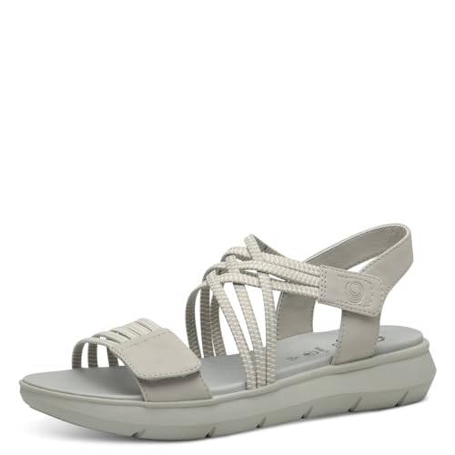 Jana Coshy Damen Sandalen flach mit Klettverschluss Vegan, Grau (Stone), 37 EU von Jana
