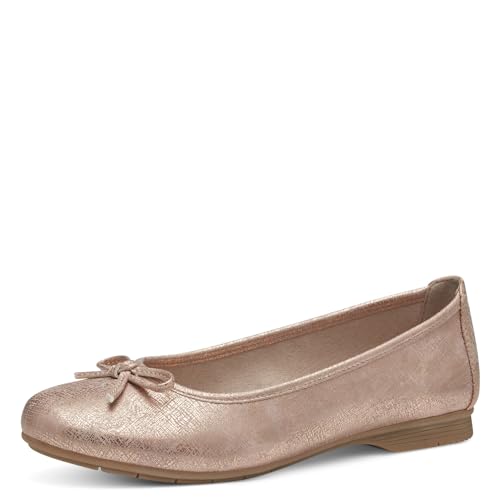 Jana Damen Ballerinas mit Schleife Vegan, Metallisch (Rose Met Str), 36 EU von Jana