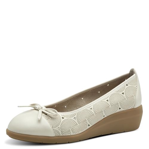 Jana Damen Ballerinas mit Keilabsatz Vegan, Beige (Beige), 41 EU Jana Damen Ballerinas mit Keilabsatz Vegan, Beige (Beige), 41 EU von Jana