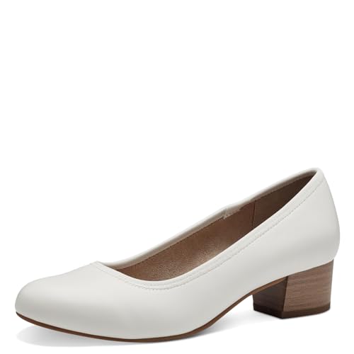 Jana Damen Pumps mit Blockabsatz Vegan, Weiß (White), 36 EU von Jana