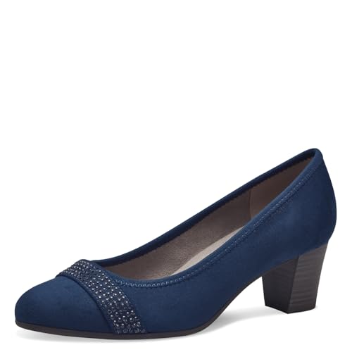 Jana Damen Pumps mit Glitzerdetails Vegan, Blau (Navy), 36 EU von Jana