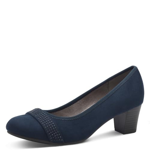 Jana Damen Pumps mit Glitzerdetails Vegan, Blau (Navy), 38 EU von Jana