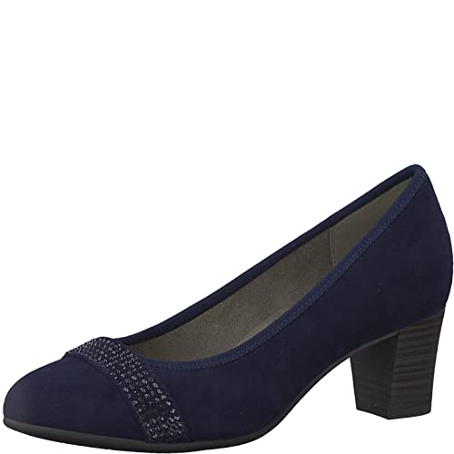 Jana Damen Pumps mit Glitzerdetails Vegan, Blau (Navy), 39 EU von Jana