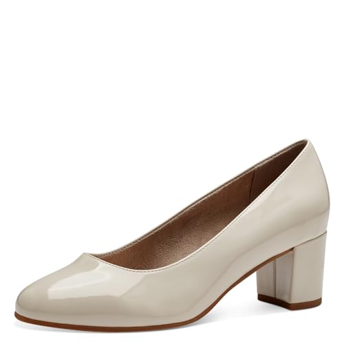 Jana Damen Pumps mit Blockabsatz Vegan, Weiß (Ivory Patent), 37 EU von Jana