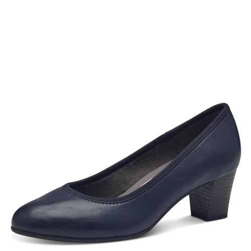 Jana Damen Pumps Kleiner Absatz Vegan, Blau (Navy), 38 EU von Jana