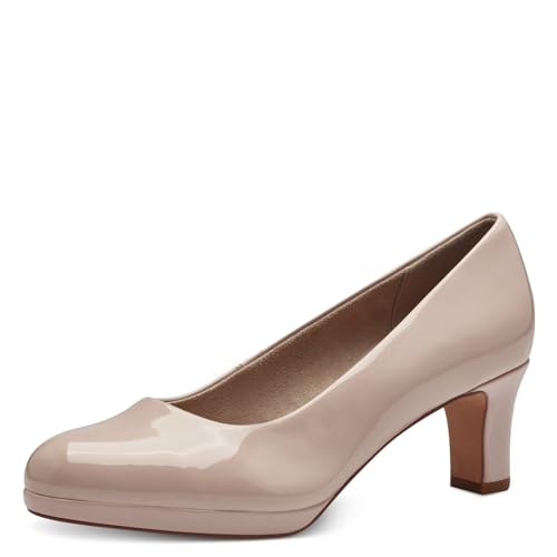 Jana Damen Pumps mit Blockabsatz Vegan, Beige (Rose Patent), 37 EU von Jana