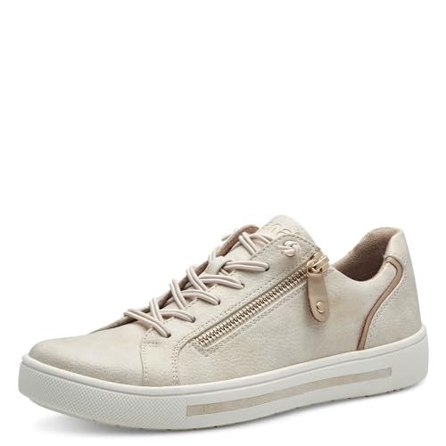 Jana Damen Sneaker flach mit Reißverschluss Vegan, Gold (Cloudy Gold), 37 EU von Jana