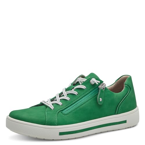 Jana Damen Sneaker flach mit Reißverschluss Vegan, Metallisch (Green), 37 EU von Jana