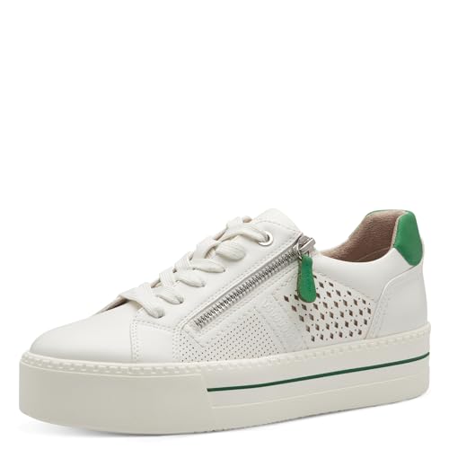 Jana Damen Plateau Sneaker mit Reißverschluss Vegan, Weiß (White), 40 EU von Jana