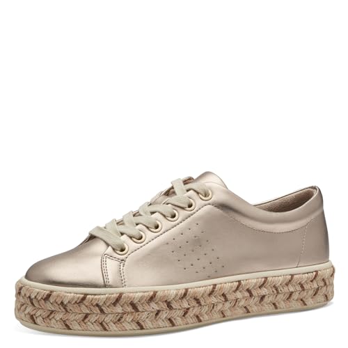 Jana Damen Sneaker flach mit Bastsohle Vegan, Gold (Champagner), 40 EU Jana Damen Sneaker flach mit Bastsohle Vegan, Gold (Champagner), 40 EU von Jana